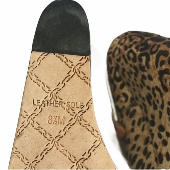 L.A.M.B Dorothee Platform Wedge Heels White leopard animal print sz 8 1/2 - Picture 10 of 16